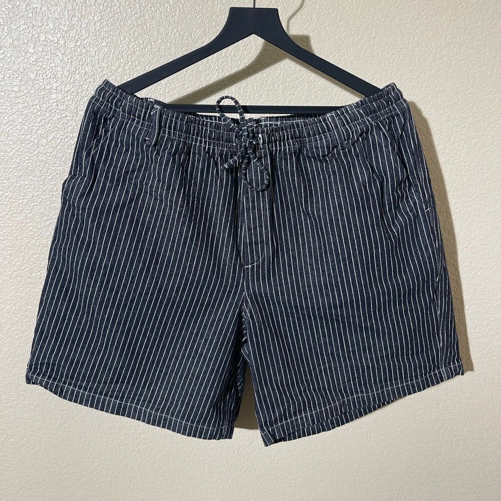 Bather Classic Black Striped Men's Flat Front Shorts